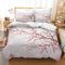 CXYXHW Parure de lit au Motif Fleurs Cerisier 3 Pièces,Housse de Couette Japonais Microfibre,Fermeture Éclair 2 Taies d'oreiller
