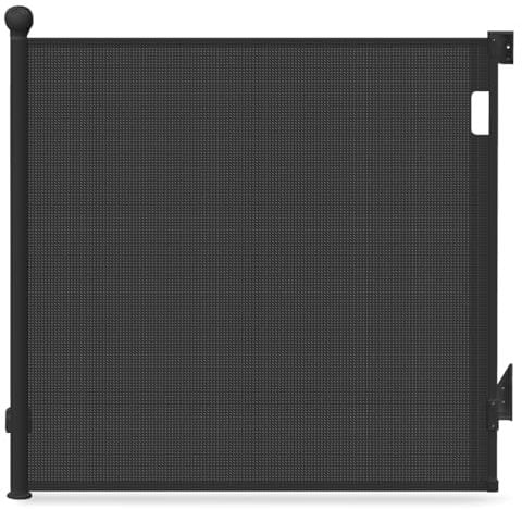 VOUNOT® Barrera Seguridad Niños Escalera Extensible, 0-180cm Puerta Seguridad Bebé Retráctil Operación con Una Mano, Valla Seguridad Infantil Perros para Escaleras Pasillos Interiores Exteriores Negro