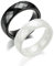Beydodo Partnerringe Keramik mit Gravur, Paar Ringe Set 6MM Raute Verlobungsringe für Sie und Ihn Weiß Gr.57 (18.1) + Schwarz Gr.63 (20.1)