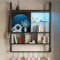 cointwo Floating Shelves with Lights, Led Shelves for Wall, Gaming Display Shelf, Lighted Bar Shelves, Arched Shelf for Collectibles, Sturdy Fast Assembly Great Weight Capacity (Black)