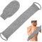 2 PCS Gant Exfoliant Corps, Brosse dos Douche, Sangle Lave Dos Exfoliant en Fibres de Bambou Naturelles pour une Peau Douce et Rafraîchie, Accessoire de Douche pour une Exfoliation Complète