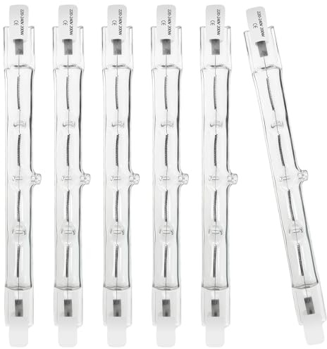 WinDerMo R7S Halogen Leuchtmittel 118mm, Halogenstab 118mm 200W 230V, 6 Stück Halogenstab R7S Dimmbar Halogenstablampe für baustrahler, Arbeit Landschaftsbeleuchtung, Wohnzimmerleuchten