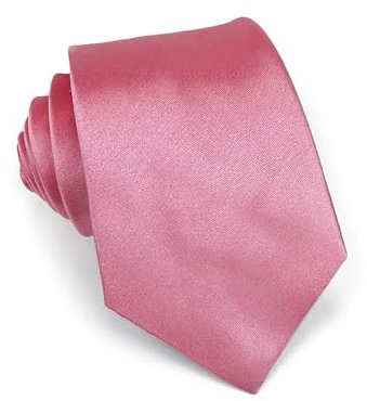 MAIANY Cravate Homme, Cravate Satin Classique 8 cm en Désign Monochrome, Cravate Classique de Mariage pour Bureau ou Occasions Festives (rose)
