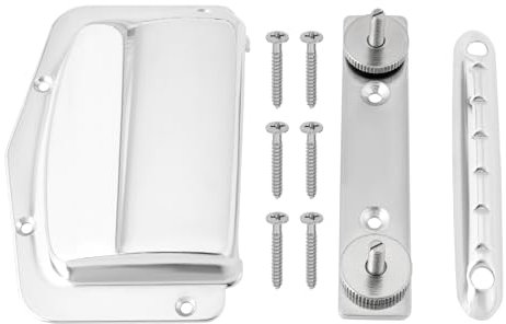 eMagTech 1 Set Di Ponti Per Chitarra In Argento Ponticello Fisso Regolabile Ponticello Compatibile Con Chitarra Elettrica A 6 Corde Teisco (vintage) Con Viti Di Montaggio