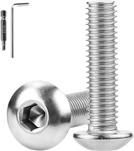 XRXYMQ 20 Piezas Tornillería Inox 304 Tornillos Acero Inoxidable M6x50 mm Tornillos Cabeza Plana para Montaje en Madera Tornillos Prisioneros Tornillos Allen para la Instalación de Muebles