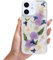 rongki Floral Case for iPhone 11 Clear Case with Real Dried Flower Patterns, Glitter Cute Flowers Design for Women Girls Slim Soft Edge Shockproof Phone Cover for iPhone 11 6.1 (Orchid)