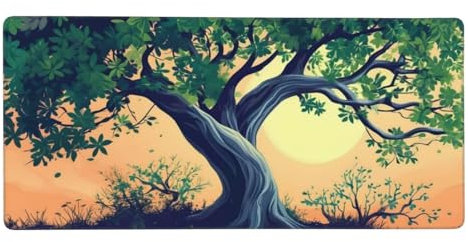 Alfombrilla Ratón XXL, 1200x600x3mm, Almohadilla Gaming Raton, Base Antideslizante de Caucho Natural, Borde cosido, Impermeable Resistente al desgaste, Para Familias, Oficinas, Juegos, áRboles Z-609