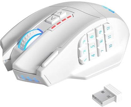 Mmo Mouse Wireless, 16 000 DPI, Rétroéclairée RVB, Rechargeable Souris Mmo 12 Boutons, Programmable Souris Mmo Ergonomique, 2,4 GHz Souris Gaming Dpi pour PC/ordinateur portable/Mac/PS5/PS4/Xbox