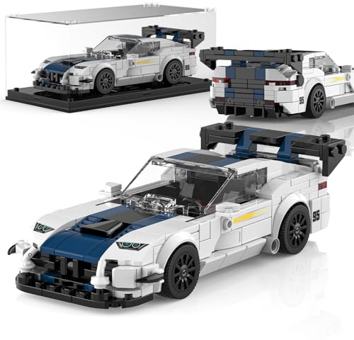 Mould King Viper Technik Speed Champion Rennwagen Bausteine, 27095 Supersportwagen Klemmbausteine Auto Mit Acryl Vitrine, Modellautos zum Sammeln für Jugendliche und Erwachsene(432 Teile)