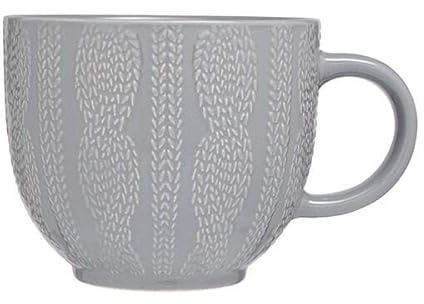 Siip Embossed Knit Grey Mug