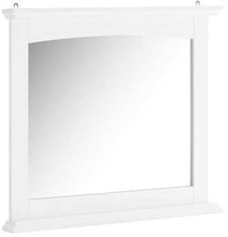 SoBuy Badezimmerspiegel Hängeschrank Spiegelschrank Bad Weiß – Wandspiegel mit Ablage aus E1 MDF & Glas, Badschrank Hängend für Badezimmer 60x6x53,5cm BZR212-W