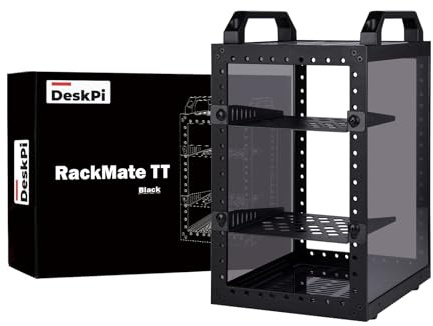 GeeekPi DeskPi RackMate TT - Mini armadio server per mini PC, rete, server, audio e apparecchiature video