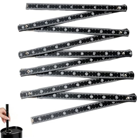 2 Metre Oil Tank Level Measuring Stick, 10-Fold Birch Wood Foldable Ruler, Oil Tank Monitor Dipstick for Checking Accurate Fuel Level, Two Scales of Centimeters and Inches
