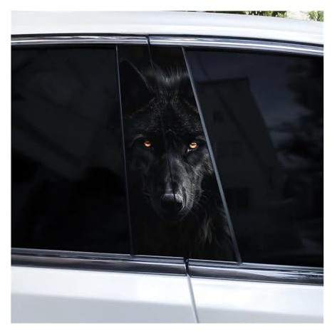 Autozubehör 2 Stücke Auto B-säule Decals Wolf Augen Tier Auto Center Säule Wasserdichte Aufkleber(G)