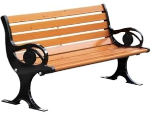 changgengyi Bänke, Wetterfeste Gartenbank aus Aluminium mit Rückenlehne, Sitzgelegenheiten for den Außenbereich(150cm)