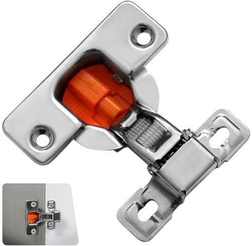 Pack de 4 Bisagras Hidráulicas de Brazo Corto para Puerta de Mueble, Acero Inoxidable con Cierre Suave y Amortiguador, Bisagras de Cazoleta para Armarios de Cocina y Gabinetes