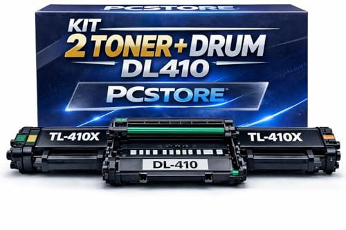 PcStore Kit 2 Toner Compatibili Pantum TL-410X + Drum DL-410 Unità Tamburo Nero – Alta Resa per Pantum P3010 P3010D P3010DW P3300DN P3300DW M6700D M6700DW M6800FDW M7100DN M7100DW