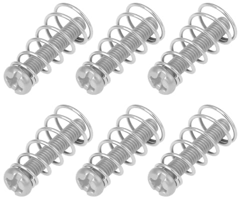 VGOL 6pcs Pickup Mounting Screws with Springs 3-32x5/8 compatible with Fender Stratocaster Silver