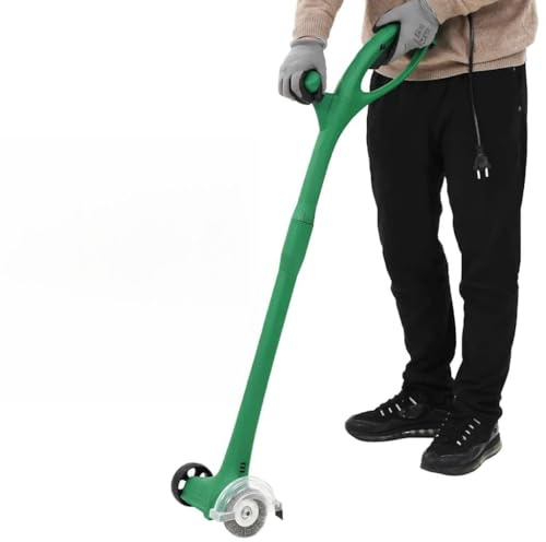 sephironlbb Fugenreiniger Elektrisch 140 W Grün mit Nylon- und Metallbürste, 10 cm Bürstendurchmesser, Kabelgebunden, für Unkraut und Moos an Kanten, Gehwegen und Beetflächen