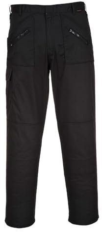 Portwest S887 Comfort Reinforced Knee Action Trouser Black Tall, 40