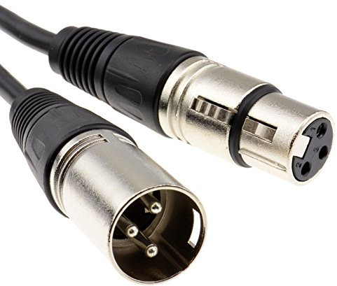 kenable XLR 3 pin Microphone Lead Male to Female Audio Cable Black 6m [6 metres]