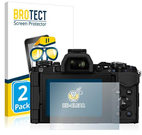 BROTECT Schutzfolie für Olympus OM-D E-M5 Mark II | 2 Stück Transparenter Displayschutz Made in Germany Klare Displayschutz-Folie Clear Einfache Montage Case-Friendly