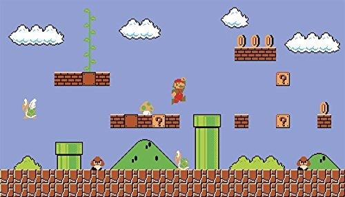 RoomMates jl1331 m Super Mario Retro X-Large Stuhl Schiene Ziegelsteinwand Wandbild, ultra-strippable, 6 x 10.5