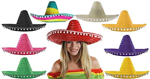 Chapeau de paille mexicain pour homme ou femme (orange)
