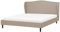 Stilvolles Polsterbett in edlem Beige in Leinenoptik mit klassischem Kopfteil Colmar