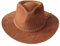 B&S Premium Leder Fedora - Hut mit breiter Krempe - Hochqualitatives Leder - Wasserabweisend - 58cm Hellbraun