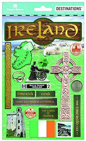 Paper House Productions Travel Irland 2D-Aufkleber, 3 Stück