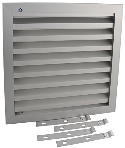 RENSON Lüftungsgitter | Lamellen-Gitter 30x30 cm | zur Mauer-Befestigung | inkl. Insektenschutzgitter | Alu silber eloxiert