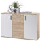 möbelando Kommode Sideboard Schrank Mehrzweckschrank Standschrank Freida V Sonoma hell/Weiß