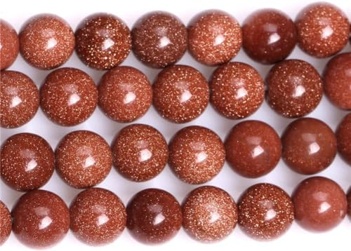10mm Natural Gold Sandstone Beads Round Semi Precious Gemstone Loose Beads for Jewelry Making (38-40pcs/strand)