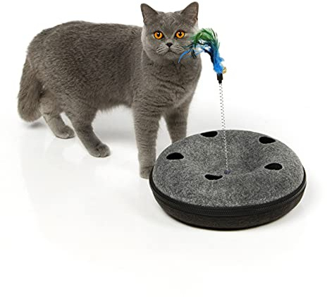 CanadianCat Company | Katzenspielzeug Intelligenz selbstbeschäftigung Sputnik, interaktives Spielzeug für Katzen, Futterspielzeug für Katzen | ca. 30 x 30 x 40 cm