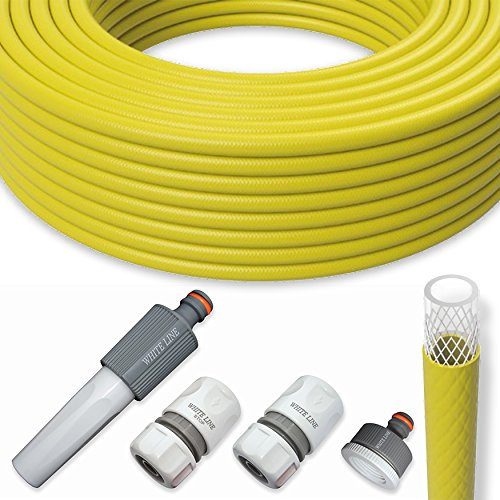 All4You Gartenschlauch Wasserschlauch Schlauch Set 3/4 Zoll 50m mit Armaturen Gelb