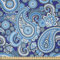 ABAKUHAUS Paisley Stoff als Meterware, Asiatische Blumen Blätter, Microfaser Multi Zweck Dekostoff für Kunsthandwerke, 3M (230x300cm), Blau
