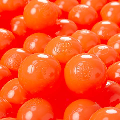 KiddyMoon 100/6Cm ∅ Balles Colorées Plastique pour Piscine Enfant Bébé Fabriqué en EU, Orange