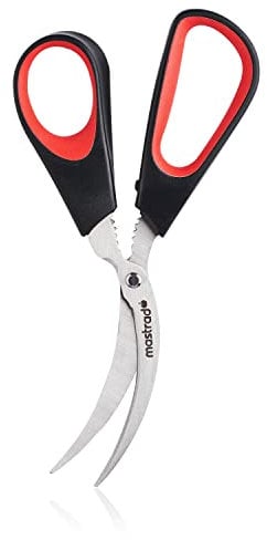 MASTRAD – Ciseaux A Crustacés – Courbée & Dentelées – Epousent Parfaitement La Forme Des Crevettes – Décortique Tous Types De Carapaces – Casse Pince Intégré