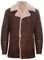 Infinity Leather Herren Braun German Classic Echtes Schaffell Lammfell Leder Cromby Jacke Mantel XL