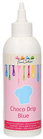 FunCakes Choco Drip Blue: Köstlicher Geschmack, Einfach zu Verwenden, Perfekt für Tropfkuchen, Schöne blaue Farbe. Wiederverschließbare Packung, 180 g