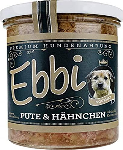 Ebbi Hundenassfutter, Pute und Hähnchen, 400g