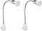 ledscom.de 2 Stück Steckdosenlampe LESCH Leselampe Schwanenhals, Schalter, Chrom inkl. GU10 LED Lampe 6,826W 630lm 100° warm-weiß
