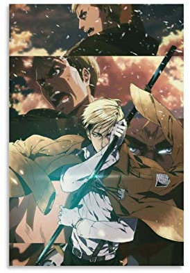 NIYEYE Anime Peripheral Attack on Titan, Staffel 4, Erwin Smith, Leinwandkunst, Poster, Wandkunstdruck, modernes Familienschlafzimmer, 50 x 75 cm