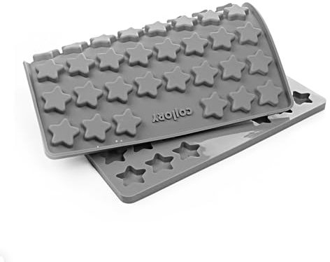 Collory Backmatte Hundekekse für MEDIUM STERN (3cm) Leckerlis, Silikon Backform, Pralinenform, Schokoladenform, Hitzebeständig, Lebensmittelecht & Bpa-frei