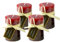 Stumpenkerze, durchgefärbt bordeaux rot (4er Set) 7,5 x 5 cm - Kerze für Adventskranz, Kerzen