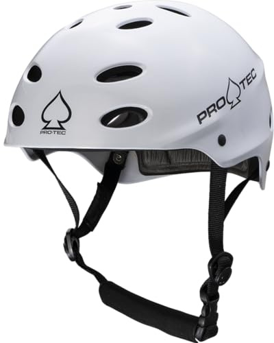 Pro-Tec Ace Water Wakeboarding Helmet, Ideal for Wakeboarding, Kayaking, Whitewater Rafting or Kite Surfing, – Medium – White Gloss