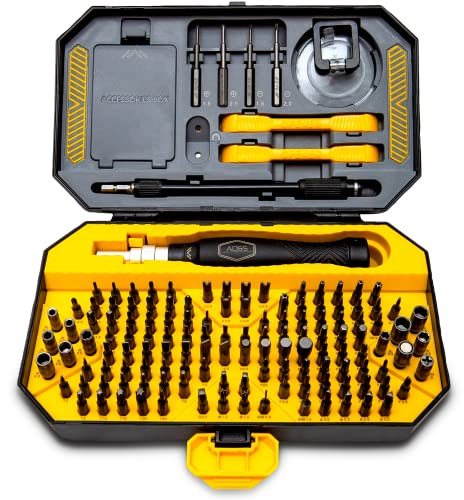 AD&S Precision Screwdriver Set - 145 in 1, Hex, Professional Quality for Electronics Repair & Maintenance - Includes 116 CRV Bits, 4 S2 Long Bits, Accessories, and Sturdy Case