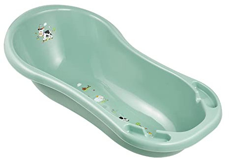 keeeper Bañera infantil ergonómica Funny Farm, De 0 a 12 meses aprox, 100 cm, Wiktoria, Verde Nordic