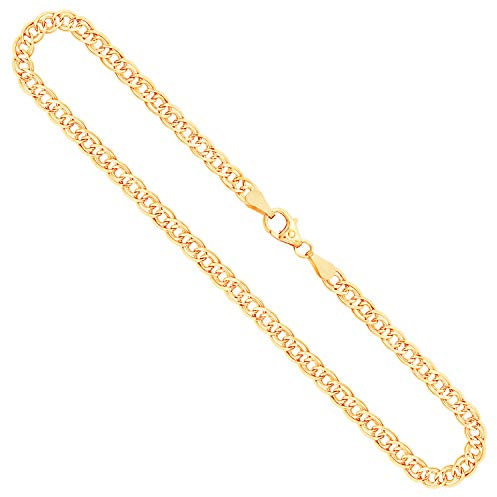 EDELIND 375 Gold Kette Herren Damen 3.9 mm, Zwillingspanzerkette Gelbgold Länge 60 cm, Goldkette Halskette Echtgold Gewicht ca. 4.9 g. Made in Germany